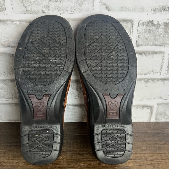 ARIAT Safety Clog Steel Toe Women’s Size 8.5 Brown Distressed - Picture 8 of 12